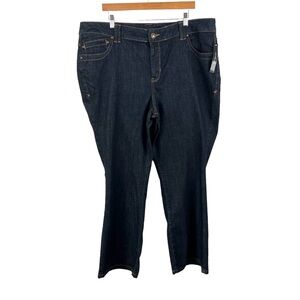 Lane Bryant Womens Boot Cut Jeans 22 Petite Denim Medium Dark Wash Stret…